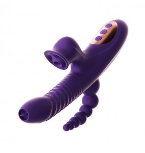 MizzZee - Magic Anal Vibrating Retractable Swinging Warming Wand (Chargeable - Purple)